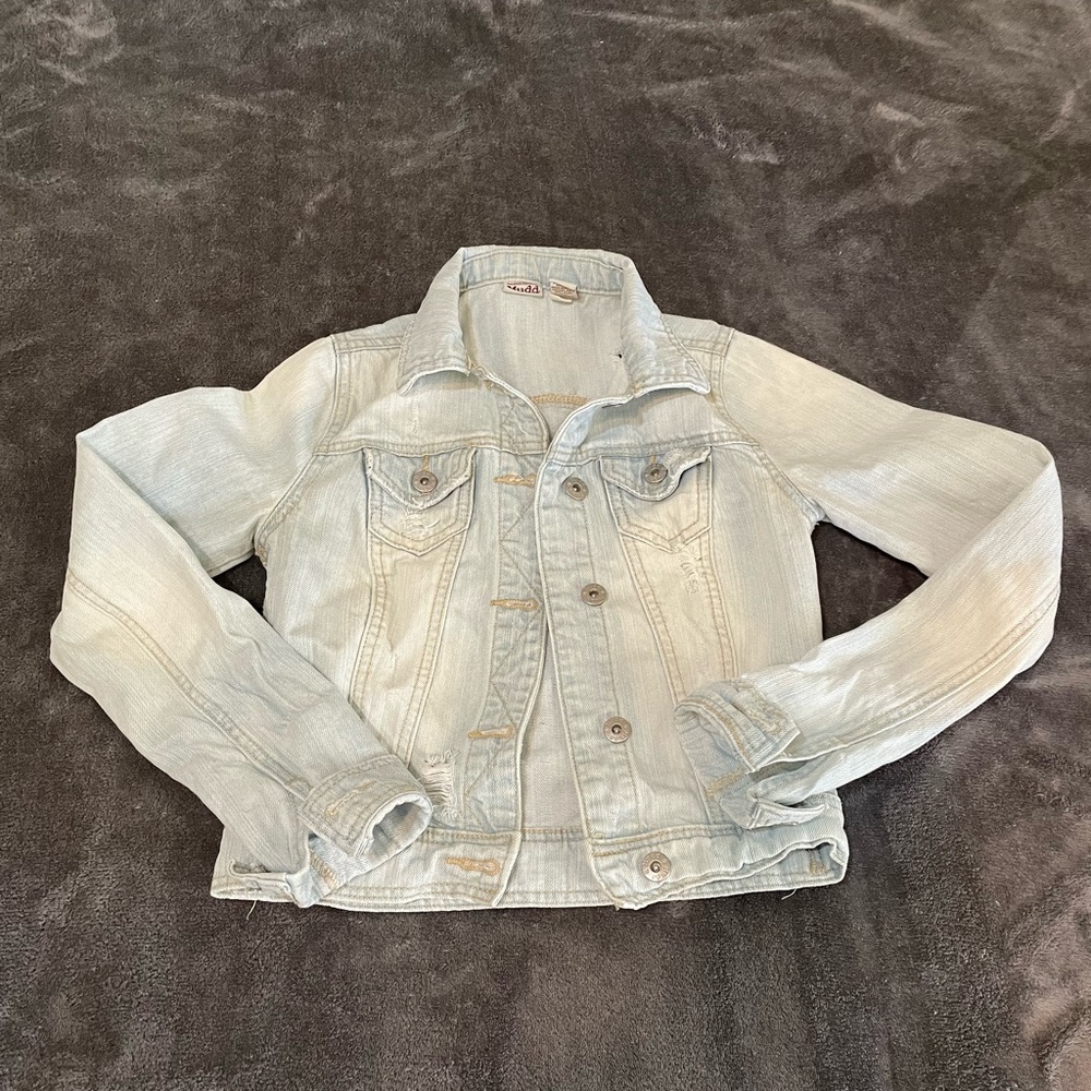 Distressed Bleached Jean Jacket